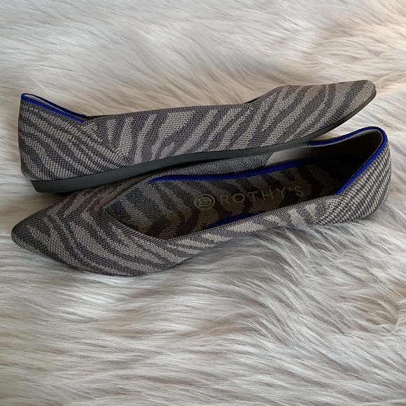 ROTHY'S Zebra Grey Flat Point Shoes | US 7.5 - Picture 11 of 13